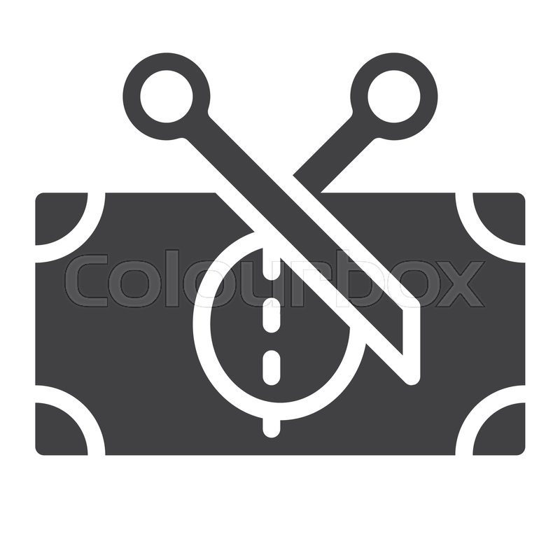800x800 Scissors And Banknote Icon Vector, Stock Vector Colourbox