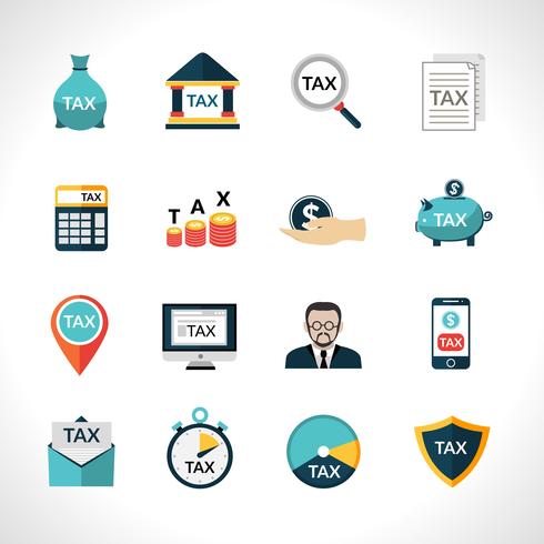 490x490 Tax Icons Set Vector