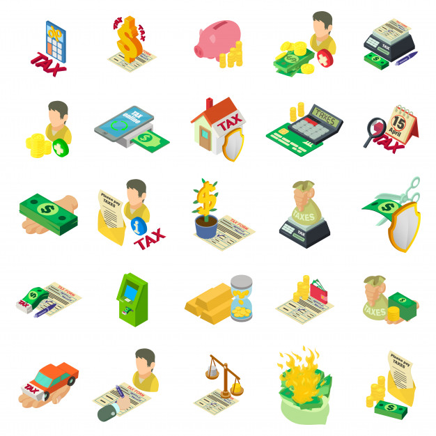 626x626 Tax Icon Set Isometric Vector Premium Download