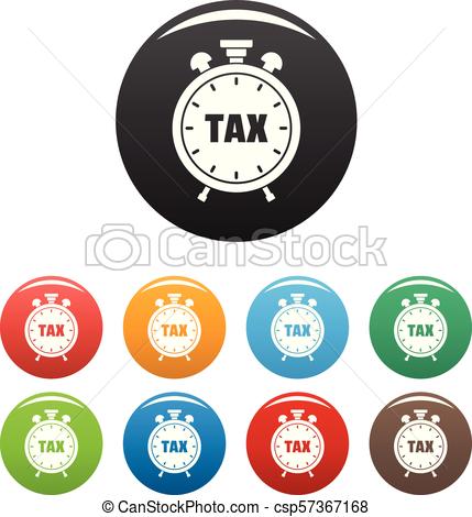 429x470 Time Tax Icons Set Color Vector Time Tax Icon Simple