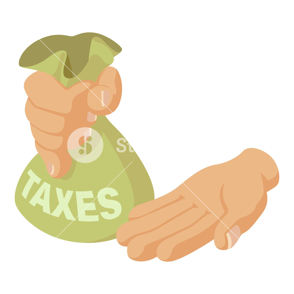 1000x1000 Hand Of Tax Icon Isometric Illustration Of Hand Of Tax Vector