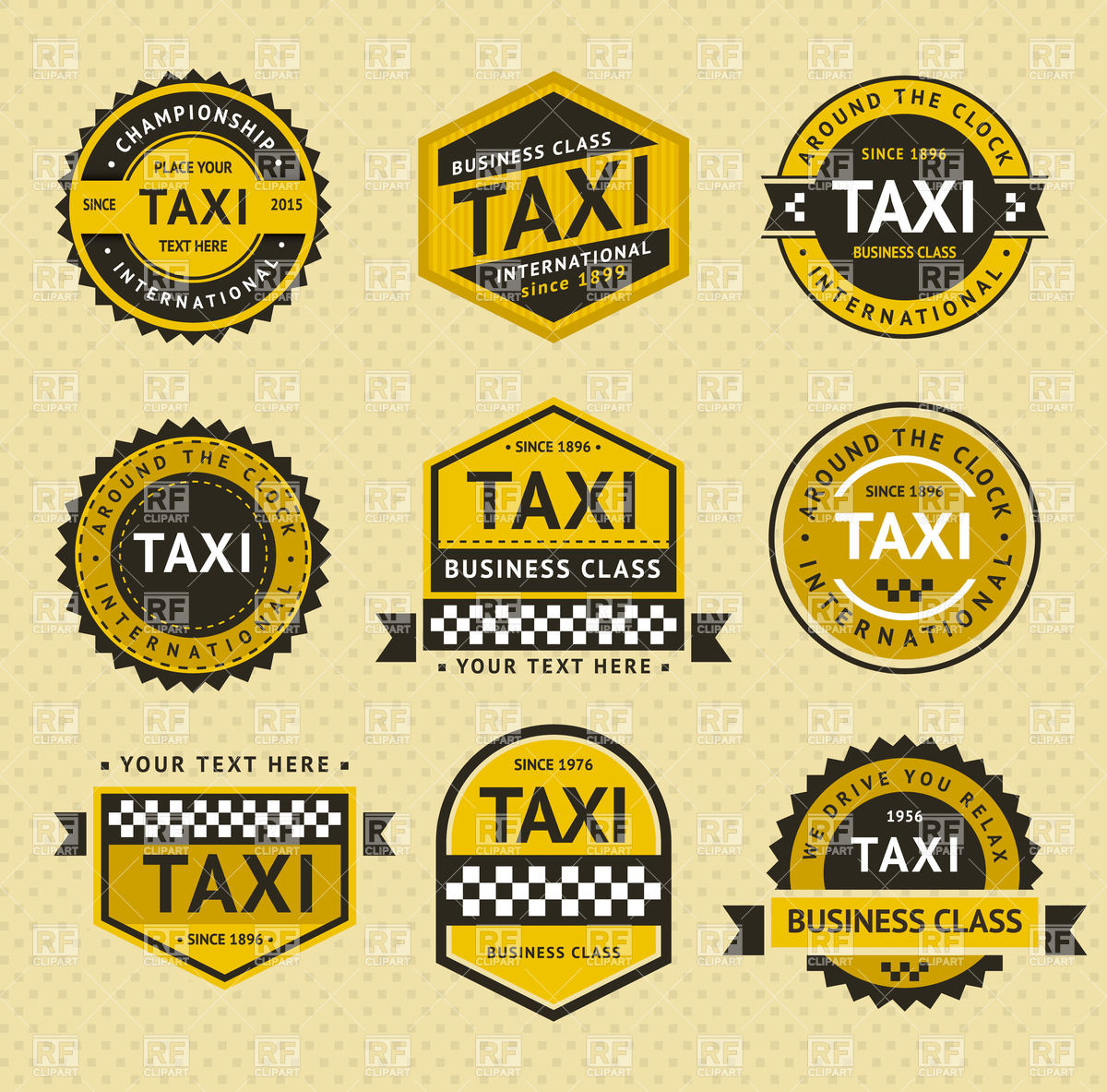 1200x1183 Taxi Emblems And Insignias In Simple Vintage Style Vector Image