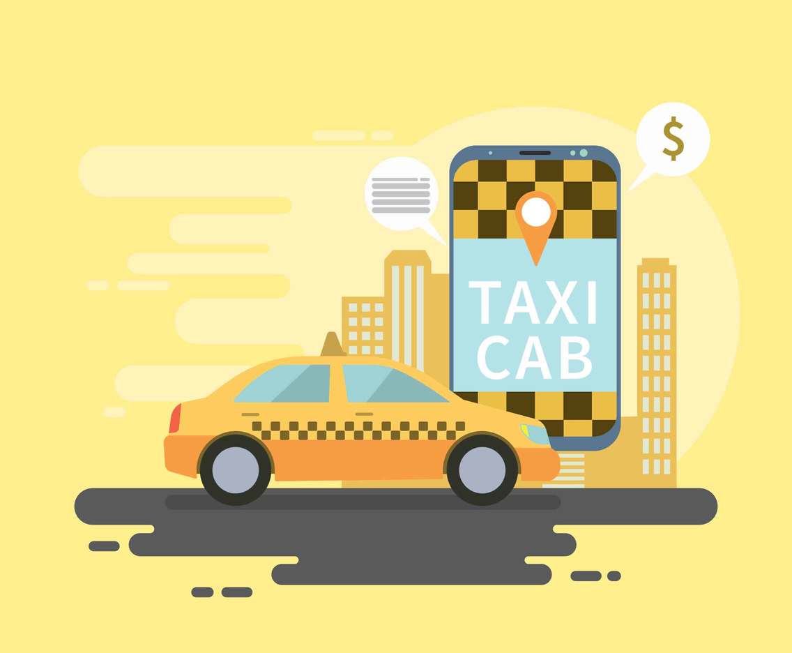 1136x936 Taxi Cab Online Mobile Illustration Vector Art Graphics