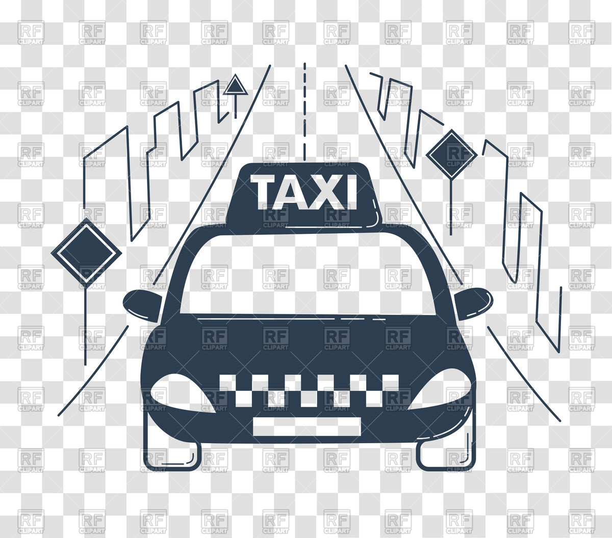 1200x1056 Taxi On Road In The City