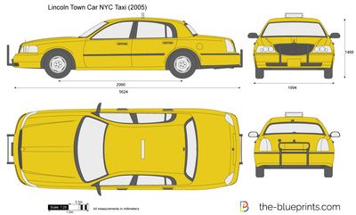 400x241 Vector Car Lincoln Town Car Nyc Taxi Vector Drawing Best Vector