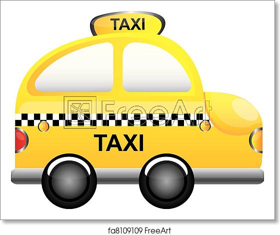 560x470 Free Art Print Of Taxi Vector Yellow Taxi Cartoon