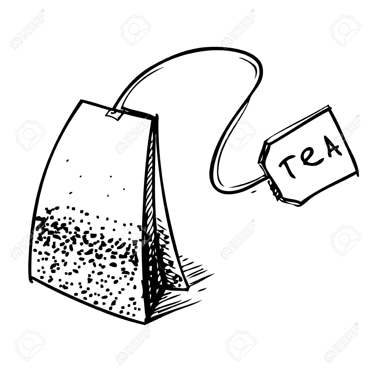 1300x1300 Tea Bag Clipart Black And White