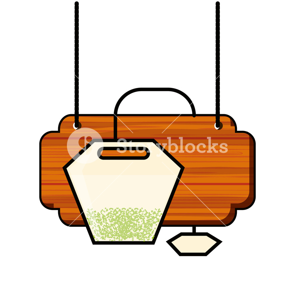 1000x1000 Label Wooden With Tea Bag Vector Illustration Design Royalty Free