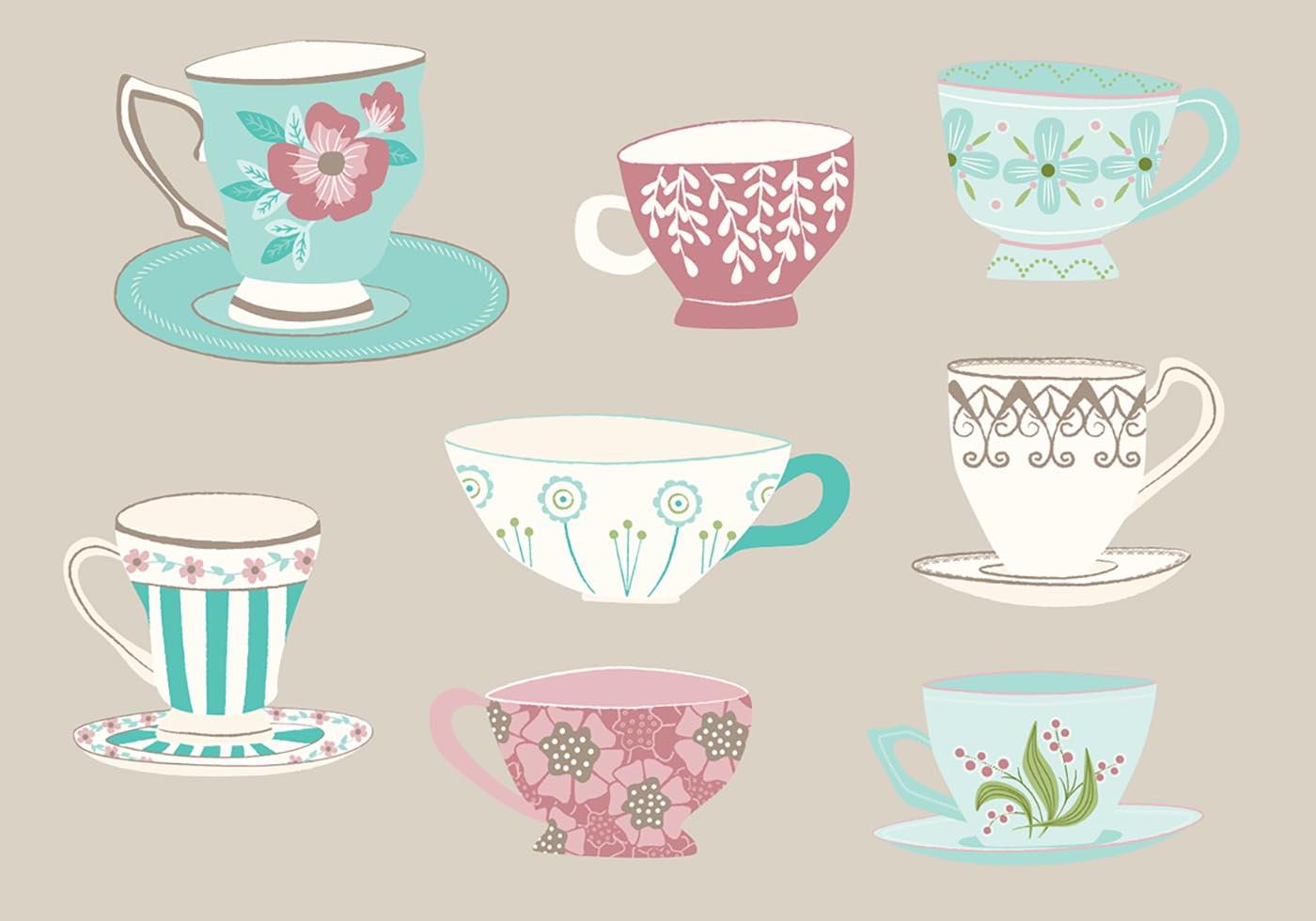 1400x980 Hd Funny Tea Cups Vector Cdr Free Vector Art, Images, Graphics