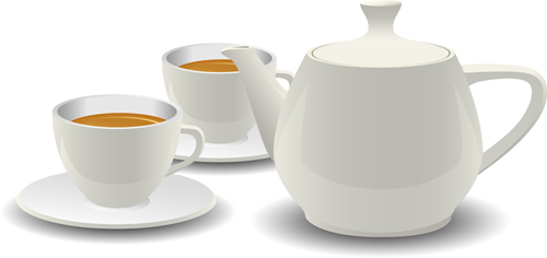 500x236 Set Of Teapot And Tea Cup Vector Free Download