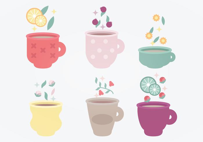 700x490 Tea Cups Vector Set