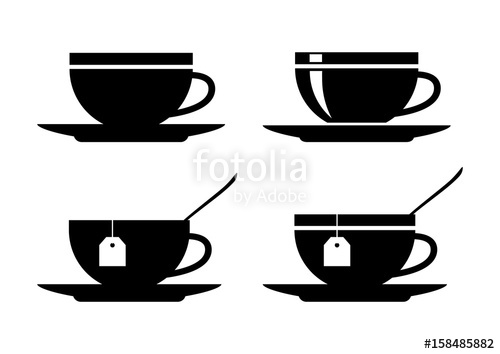 500x354 Teacup Vector Icons On White Background Stock Image And Royalty