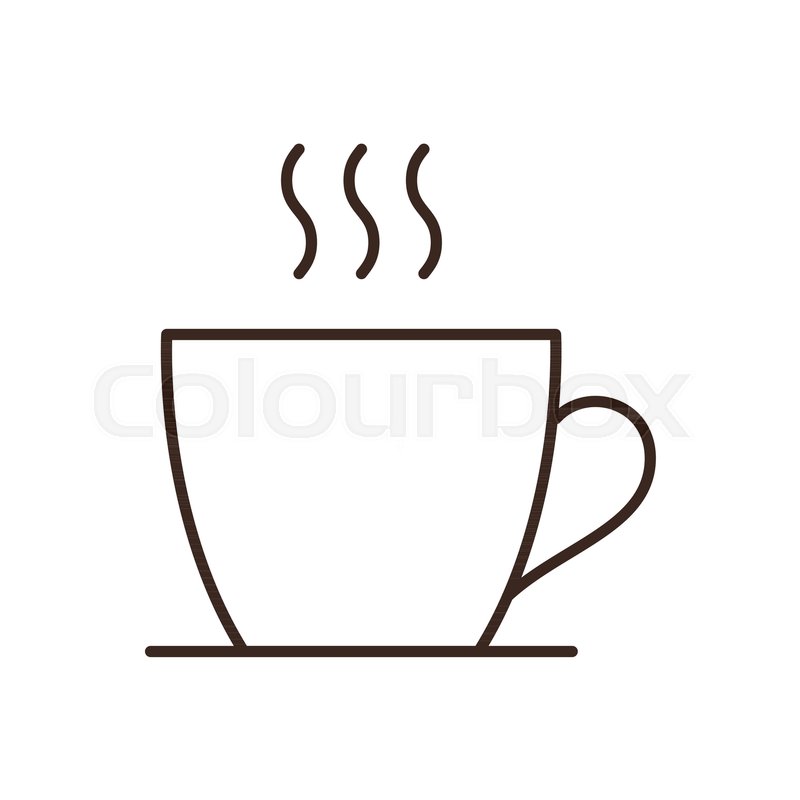 800x800 Coffee Or Tea Cup Linear Icon Isolated Stock Vector Colourbox