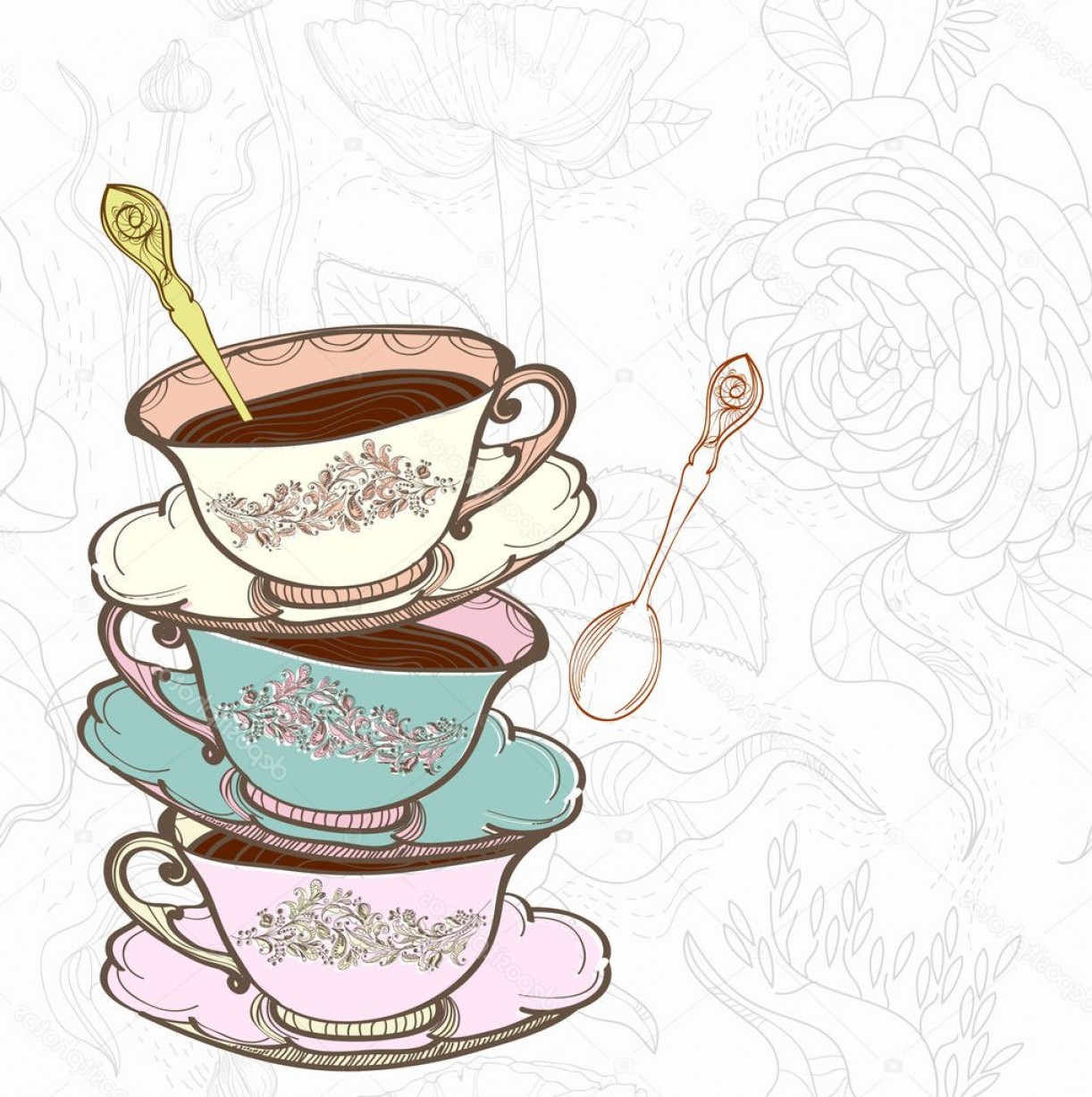New Vintage Tea Cup Vector Free Createmepink 1222x1228 New Vintage Tea Cup Vector Free Createmepink