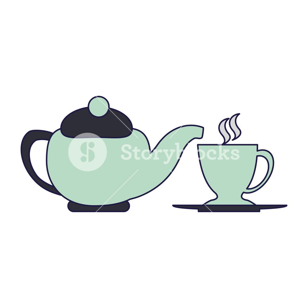Tea Kettle And Cup Vector Illustration Graphic Design Royalty Free 1000x1000 Tea Kettle And Cup Vector Illustration Graphic Design Royalty Free