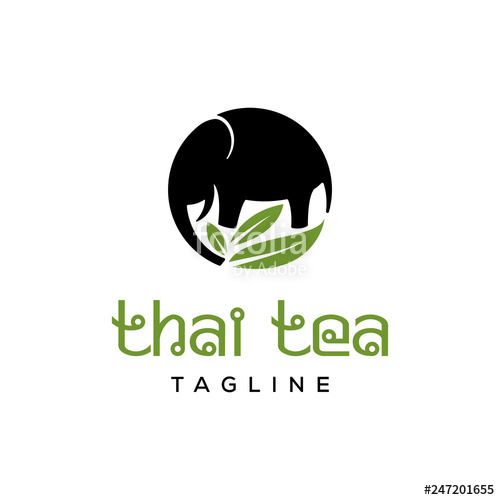 Thai Tea Logo Design Inspiration, Thailand Elephant Logo Design 500x500 Thai Tea Logo Design Inspiration, Thailand Elephant Logo Design