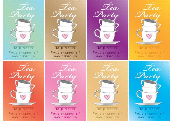 700x490 Tea Party Vector Invitations