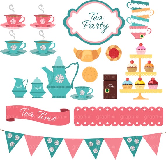 570x549 Tea Party Clipart, Vector Tea Party, Tea Party Illustration, Tea