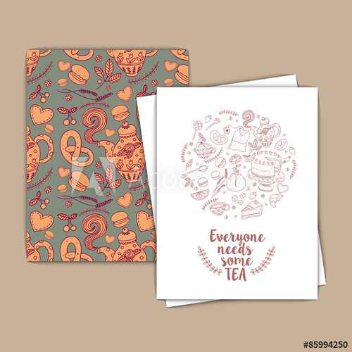 500x500 Tea Party Vector Template Set
