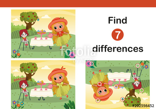 500x348 Find Differences Education Game For Children Tea Party