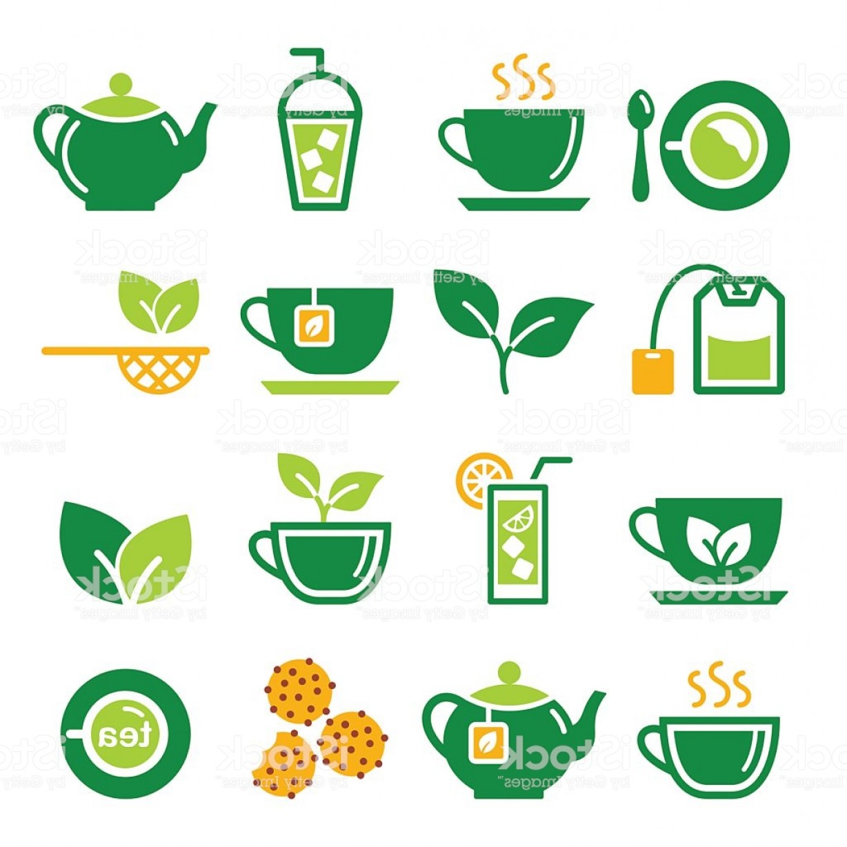 1228x1228 Green Tea And Ice Tea Vector Icons Set Gm Cqrecords