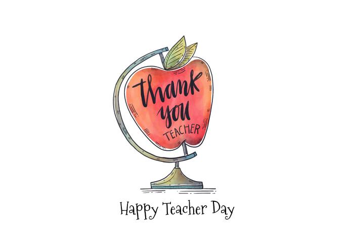 Watercolor Apple Globe With Lettering Thank You Teacher 700x490 Watercolor Apple Globe With Lettering Thank You Teacher