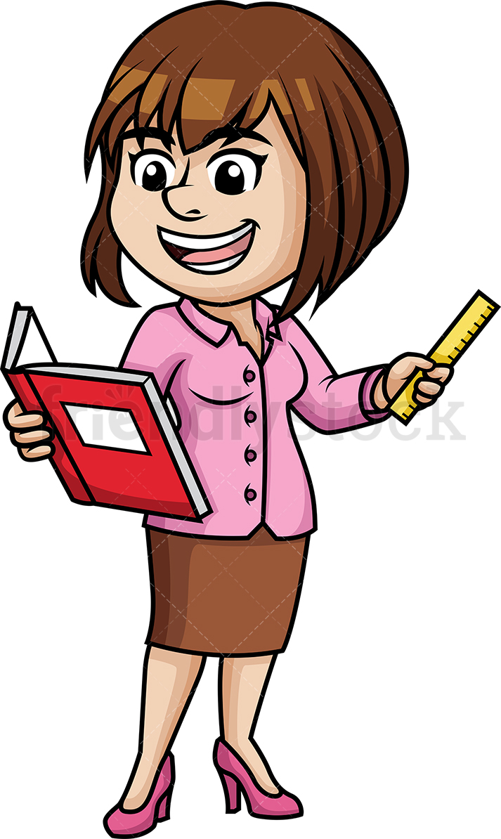713x1194 Woman Teaching Cartoon Clipart Vector