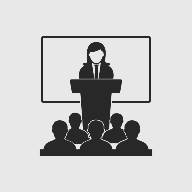 640x640 Teaching Icon On Gray Background Female Teacher With Students S