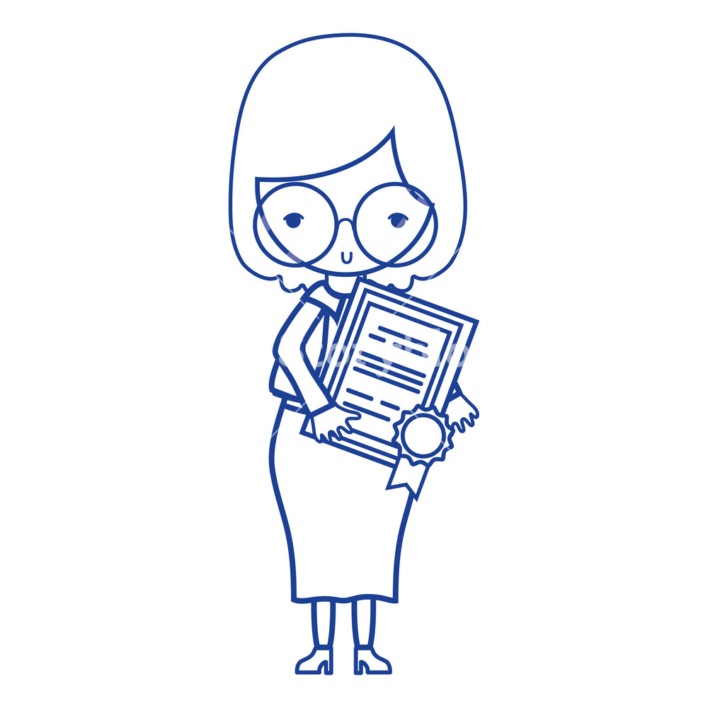 1000x1000 Silhouette Teacher With Glasses And Diploma Certificate Vector