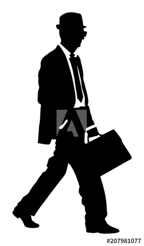 293x500 Old Experienced Lawyer With Suitcase Walking Vector Elegant