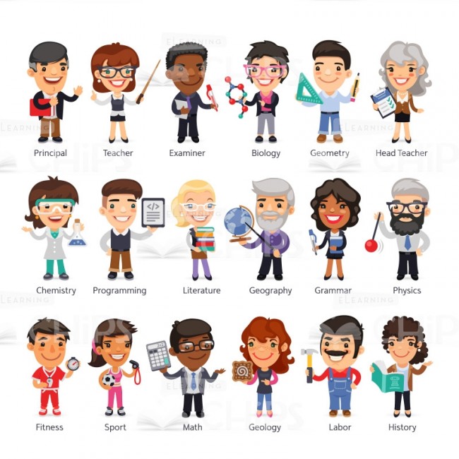 650x650 Handsome Teachers Vector Character Package