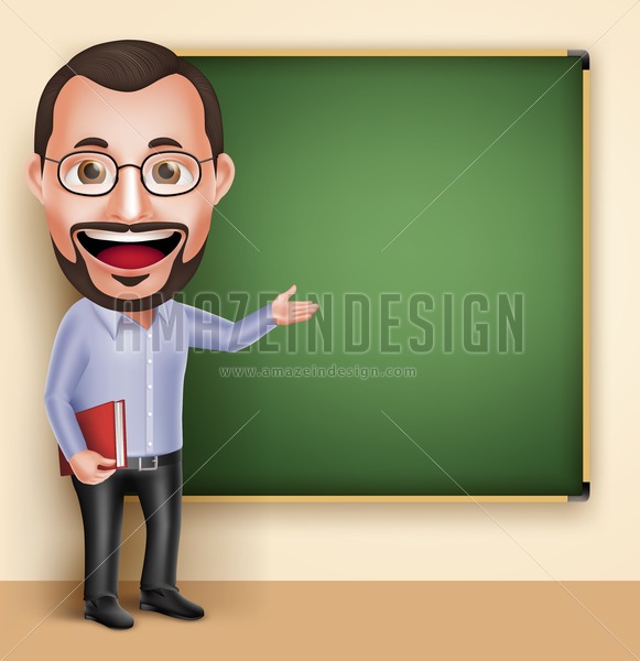 581x600 Old Man Professor Teacher Vector Character Speaking