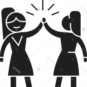 300x300 Photostock Vector Team Bride Black And White Hand Lettering Script