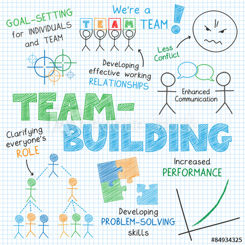 500x500 Team Building Vector Graphic Notes