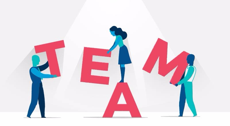 801x441 Team Building Vector Illustration