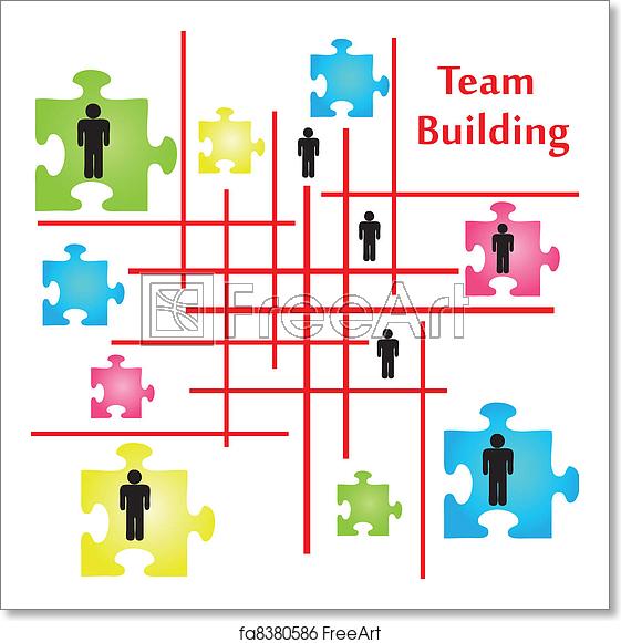 561x581 Free Art Print Of Team Building Vector Of Four Jigsaw Puzzle