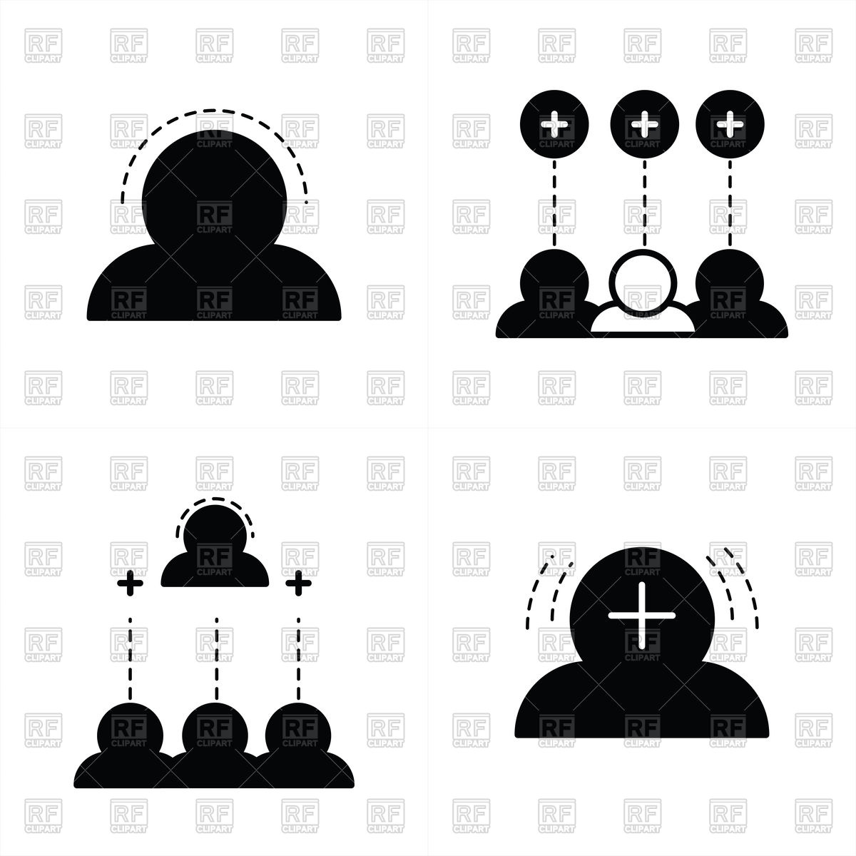 1200x1200 Positive Thinking Team Icon Set Vector Image Of Icons And Emblems