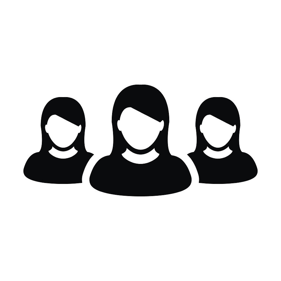 900x900 Woman Team Icon Vector Group Of People Pictogram