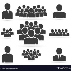 300x300 Crowd Of People In Team Icon Silhouettes Vector Hoodamathrun