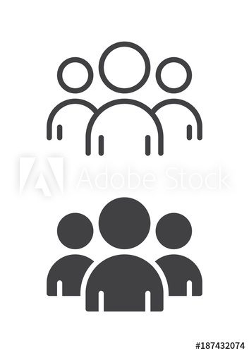 353x500 People, Group, Team Icon, Line And Solid Version, Outline