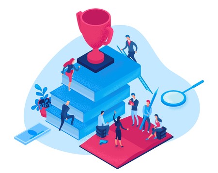 450x357 Success Career Isometric Infographic Concept, Creative Man