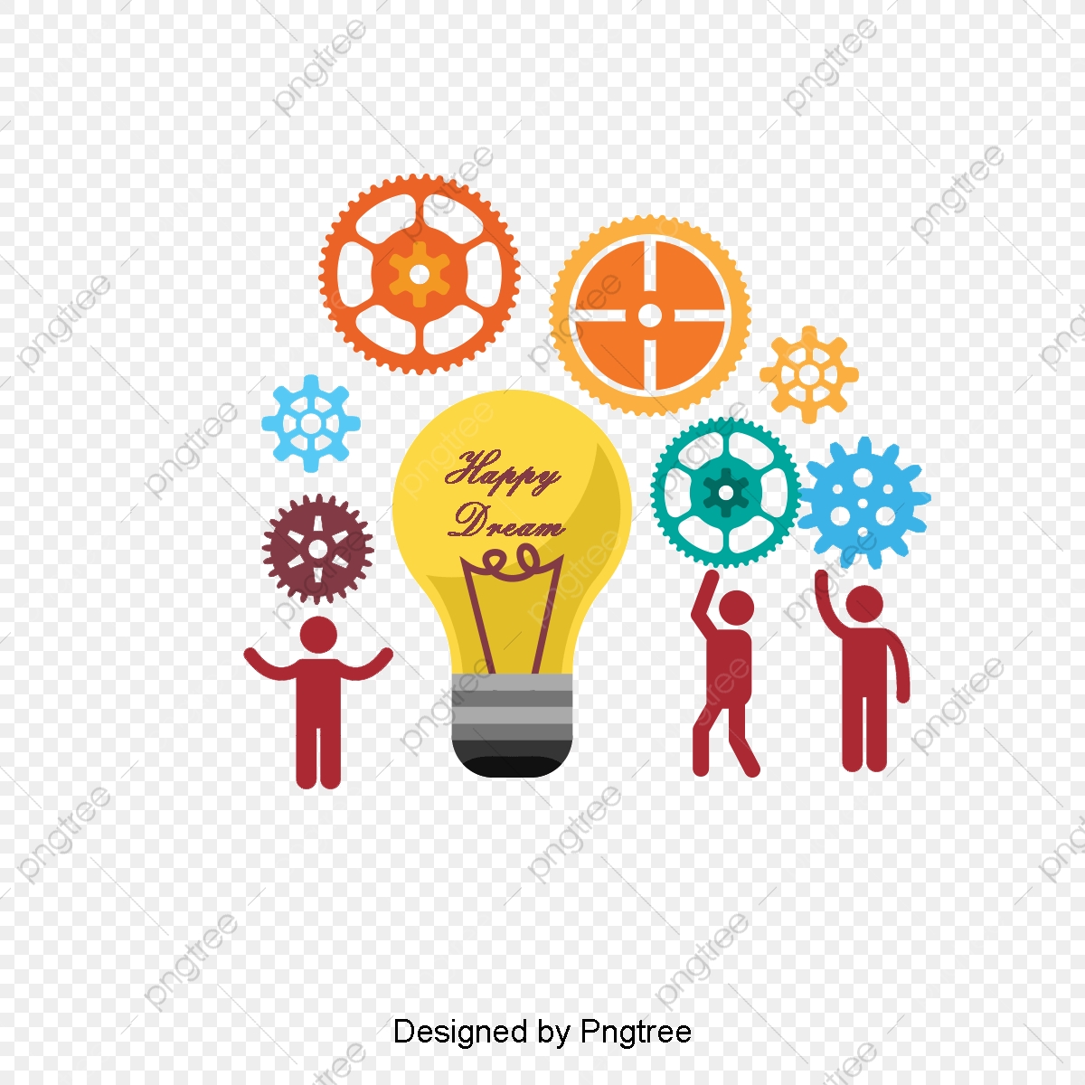 1200x1200 Teamwork Vector Material, Teamwork, Gear, Light Bulb Png