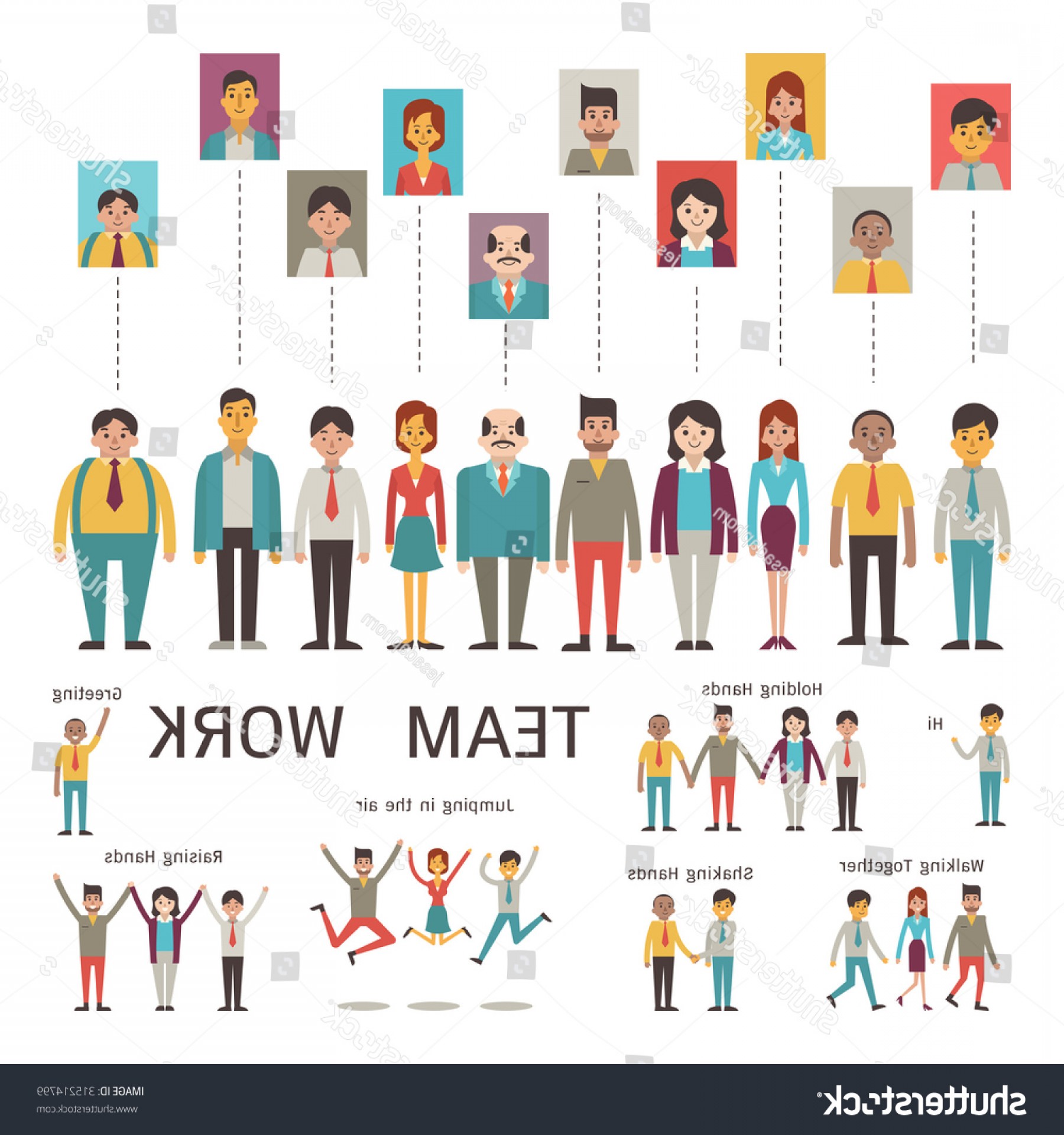 1800x1920 Various Character Businesspeople Concept Teamwork Partnership