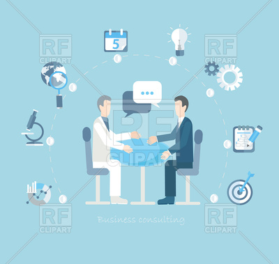 400x379 Business Conversation Concept, Teamwork Vector Image Of People