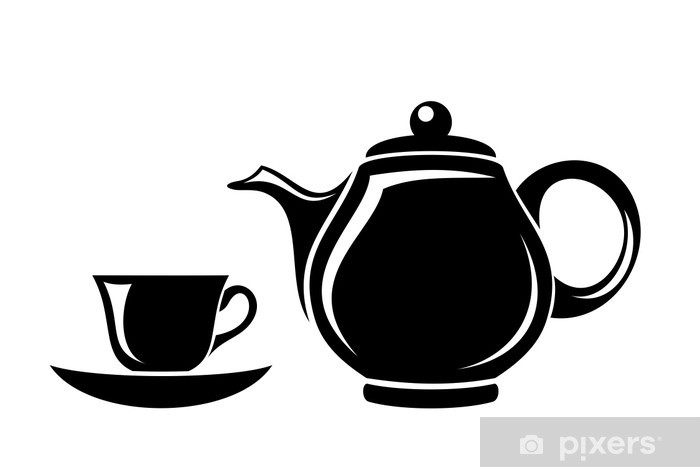 Black Silhouette Of Teapot And Cup Vector Illustration Wall 700x467 Black Silhouette Of Teapot And Cup Vector Illustration Wall