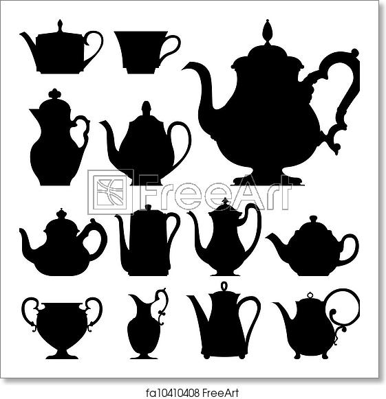 Free Art Print Of Teapots Vector Silhouette Teapots And Cups 561x581 Free Art Print Of Teapots Vector Silhouette Teapots And Cups