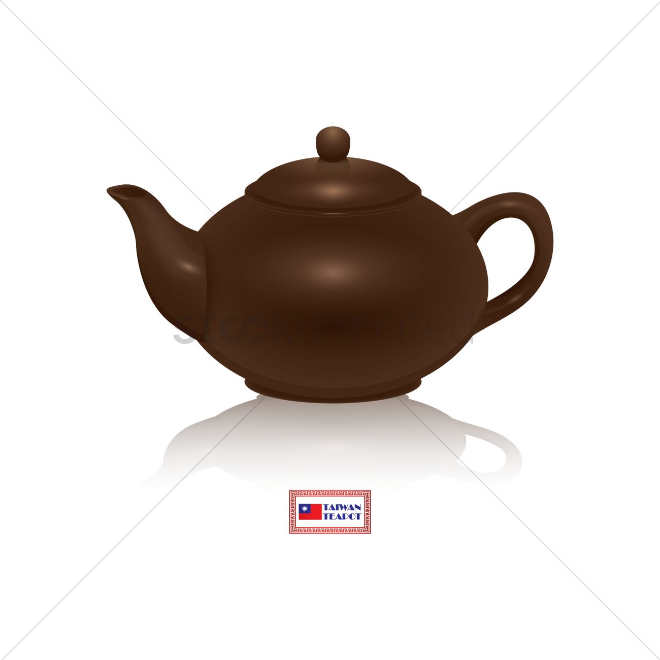 1300x1300 Chinese Teapot Vector Image