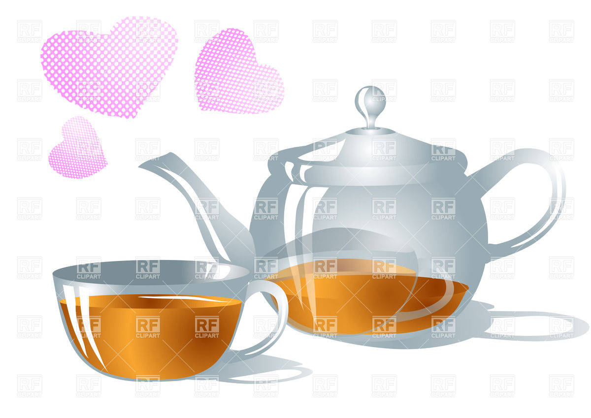 1200x849 Cup Of Tea And Glass Teapot Vector Image Of Food And Beverages