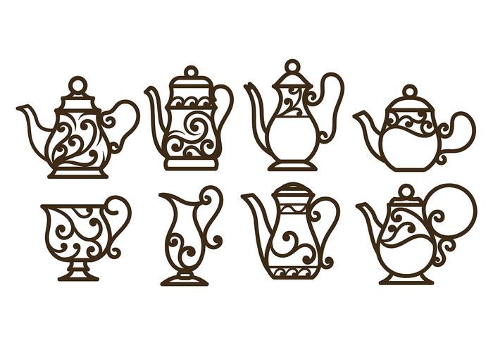 700x490 Swirly Decorative Teapot Vectors