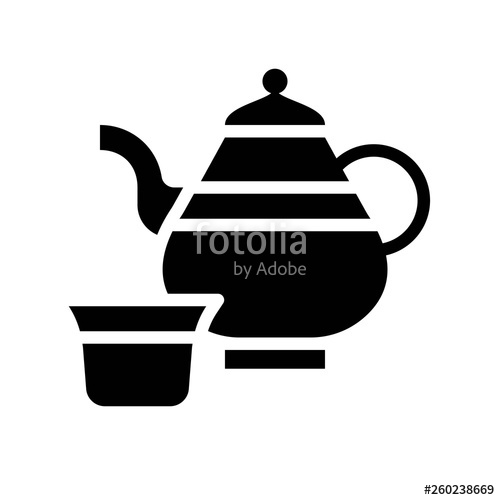 500x500 Teapot Vector Illustration, Ramadan Related Solid Icon Stock